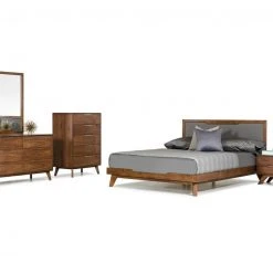 VIG Sofia Bed, Grey/walnut FURNITURE