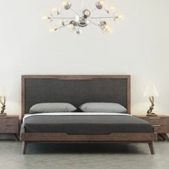 VIG Sofia Bed, Grey/walnut FURNITURE