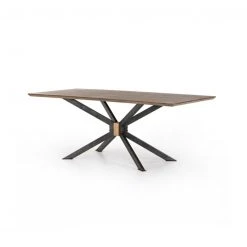 Four Hands Holland Dining Table, Bright Brass Clad FURNITURE