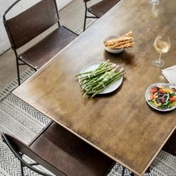 Four Hands Holland Dining Table, Bright Brass Clad FURNITURE