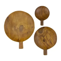 Sir/Madam KITCHEN Teak Root Paddle Tray (set Of 3)