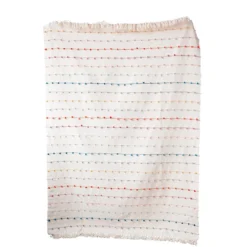 Creative Co-op Cotton Throw W/ Embroidery Loop 60" X 50"