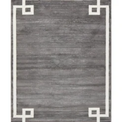 Unique Loom Oriental Rectangle Rug, Grey DECOR