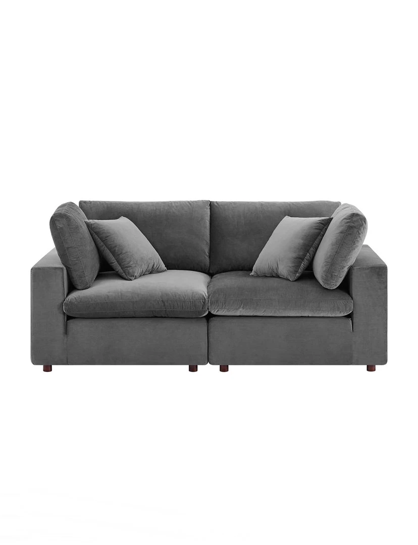 Modway FURNITURE Cody 2 Piece Sectional Velvet Sofa 5 Modway FURNITURE Cody 2 Piece Sectional Velvet Sofa