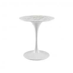 Modway Lily Round Marble Dining Table, White Base