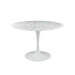 Modway Lily Round Marble Dining Table, White Base