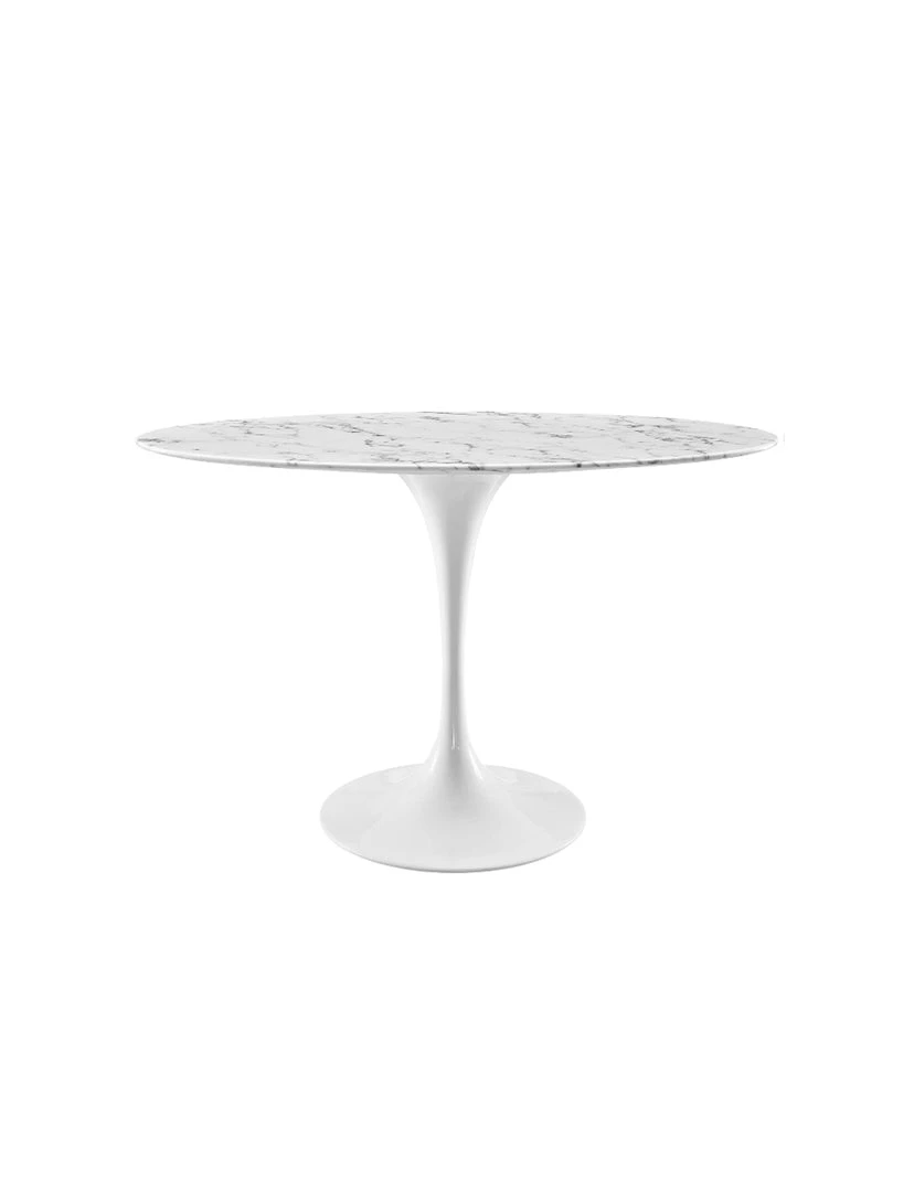 Modway FURNITURE Lily Oval Marble Dining Table, White Base 1 Modway FURNITURE Lily Oval Marble Dining Table, White Base