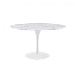 Modway Lily Round Marble Dining Table, White Base