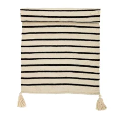 Bloomingville DECOR Cream Cotton Rug W/ Black Stripes