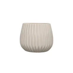 Bloomingville White Fluted Flower Pot DECOR