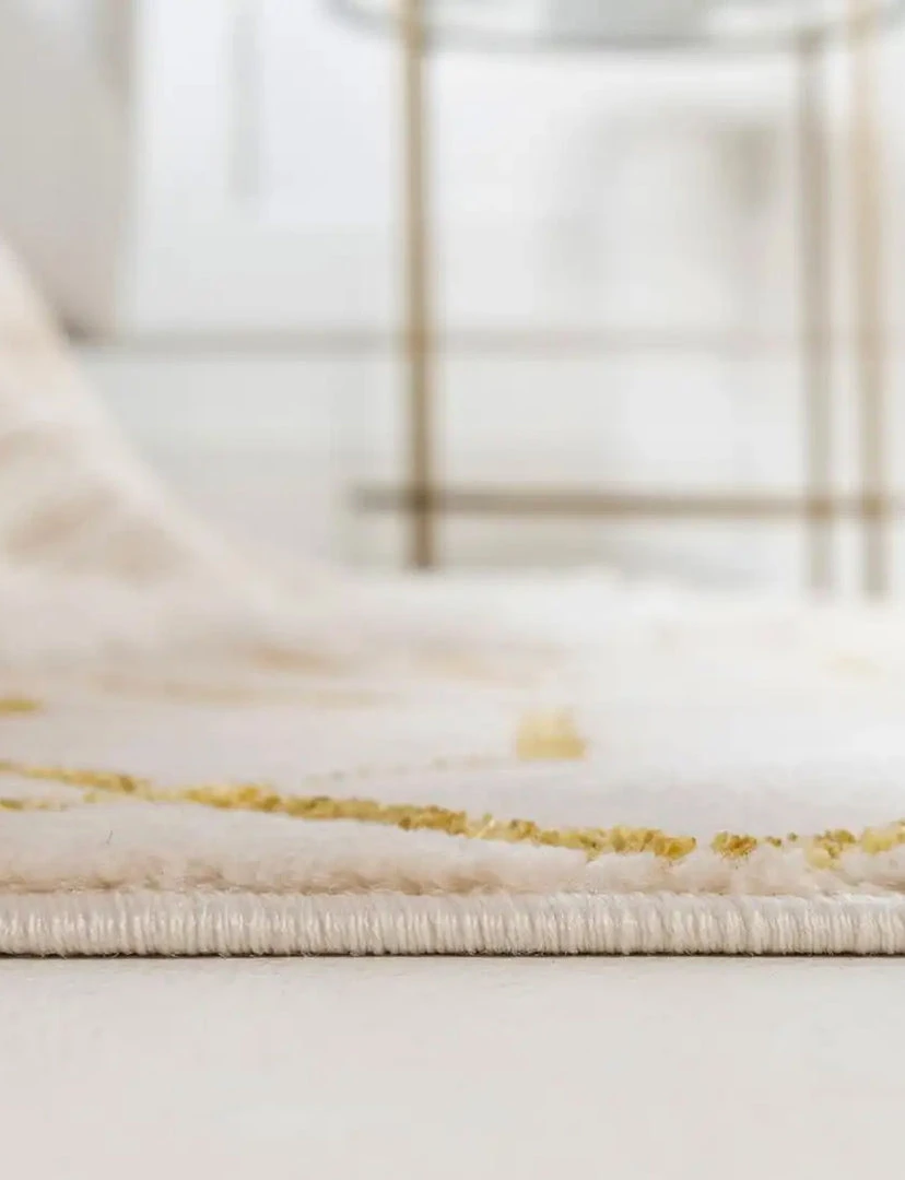 Unique Loom Hiba Glam Trellis Rectangle Rug, White Gold DECOR 5 Unique Loom Hiba Glam Trellis Rectangle Rug, White Gold DECOR