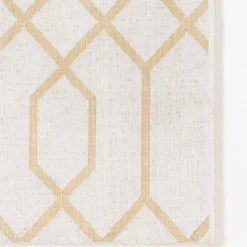 Unique Loom Hiba Glam Trellis Rectangle Rug, White Gold DECOR 17 Unique Loom Hiba Glam Trellis Rectangle Rug, White Gold DECOR