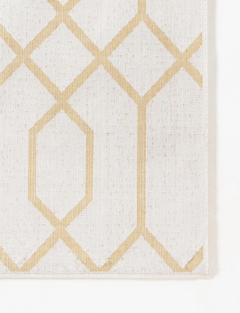 Unique Loom Hiba Glam Trellis Rectangle Rug, White Gold DECOR 9 Unique Loom Hiba Glam Trellis Rectangle Rug, White Gold DECOR