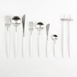 Cutipol Goa Flatware, White/silver