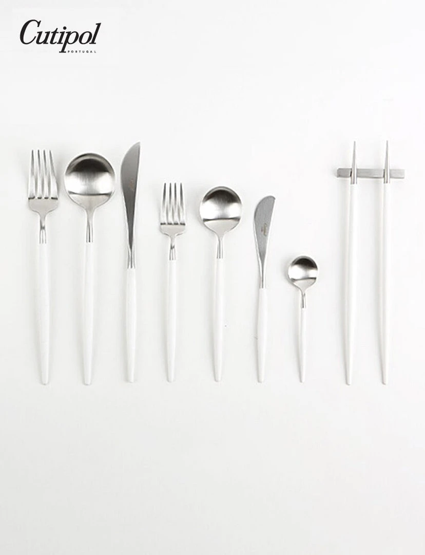 Cutipol Goa Flatware, White/silver 2 Cutipol Goa Flatware, White/silver