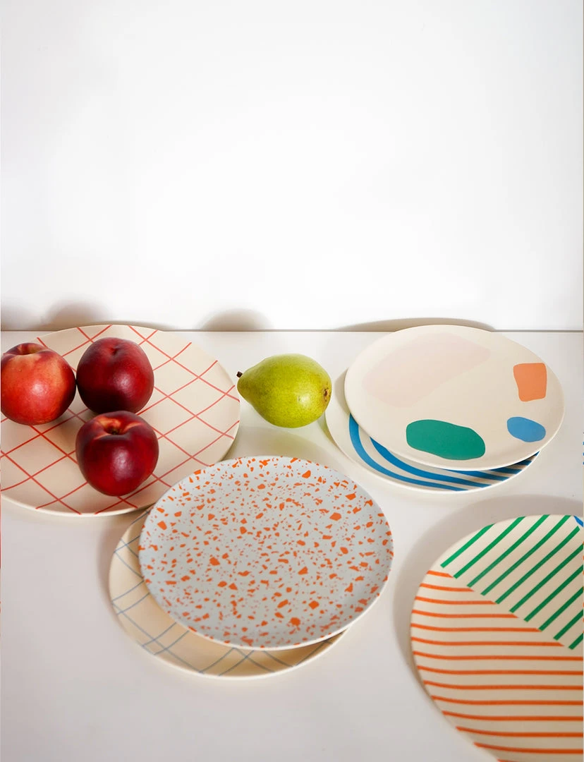 KITCHEN Xenia Taler Terrazzo Mauve Side Plate 8" 4 KITCHEN Xenia Taler Terrazzo Mauve Side Plate 8"