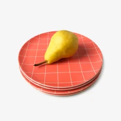Xenia Taler Red Grid Side Plate 8" KITCHEN