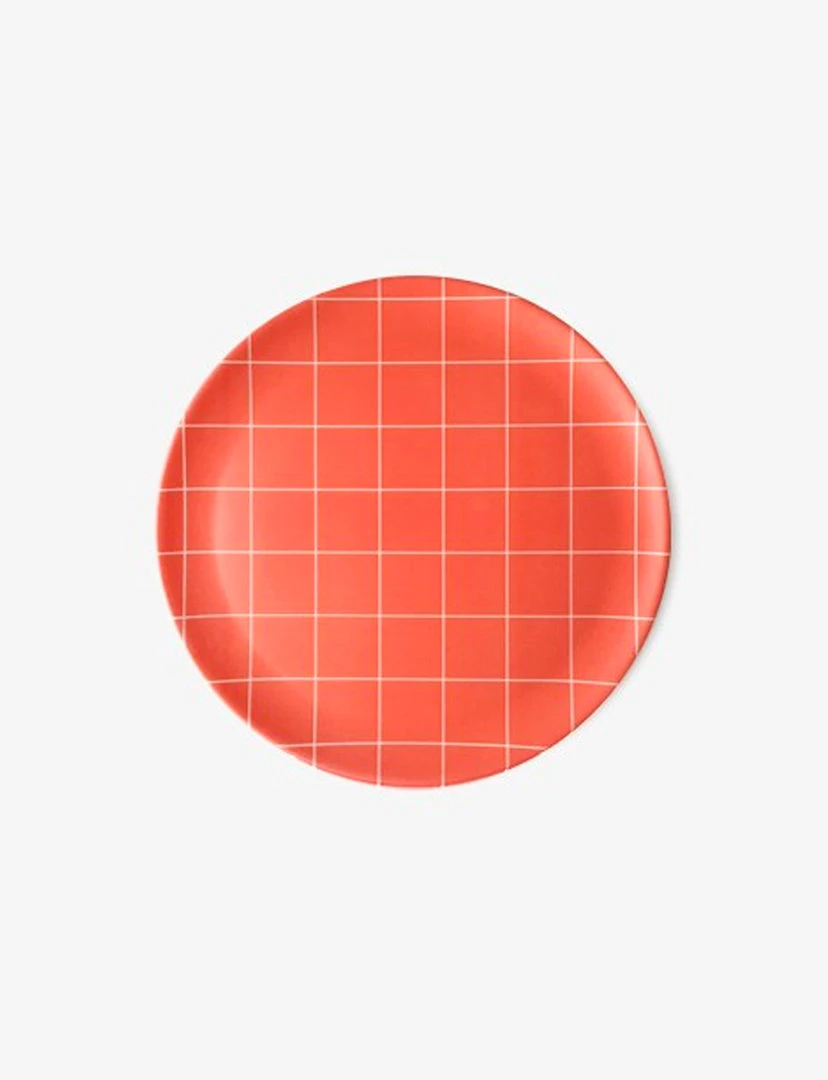 Xenia Taler Red Grid Side Plate 8" KITCHEN 1 Xenia Taler Red Grid Side Plate 8" KITCHEN