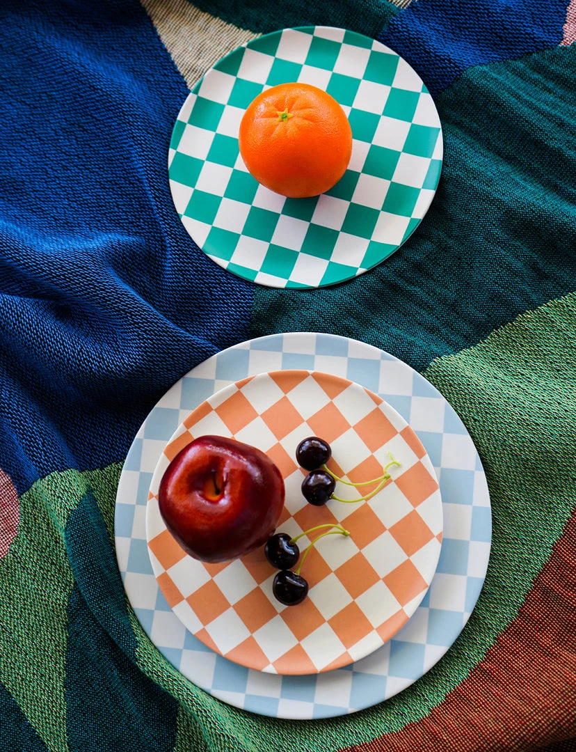 NEW ARRIVAL Xenia Taler Green Check Side Plate 8" 2 NEW ARRIVAL Xenia Taler Green Check Side Plate 8"