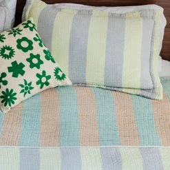 Dusen Dusen Yellow/Gray Shams (set Of 2) NEW ARRIVAL