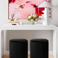 Tov Zoey Velvet Storage Ottoman