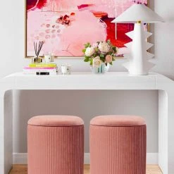 Tov Zoey Velvet Storage Ottoman